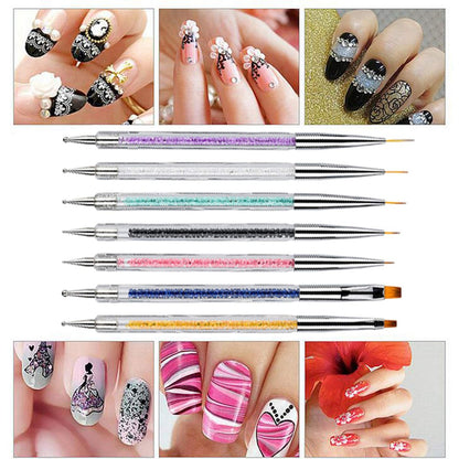 Mcduyant 8-Piece Nail Art Brush Set: Resin Palette Gel Design Tools for Professional & DIY Manicures