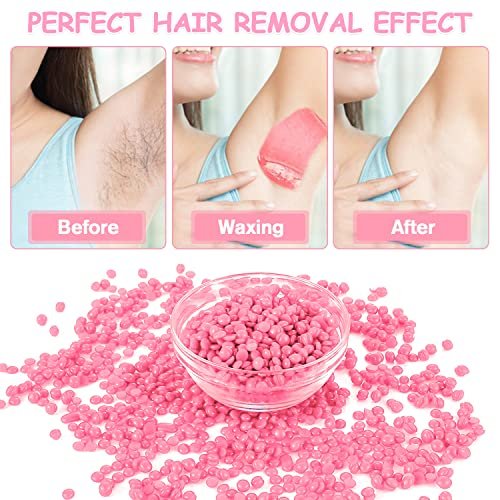 Professional Hard Wax Beads for Hair Removal – 400g with 10 Wood Sticks – Full Body, Brazilian, Bikini, Face, Legs, Eyebrows – Painless at Home for Women and Men - görsel 6