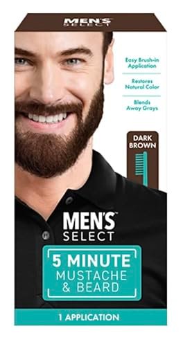 Men's Select 5 Minute Mustache & Beard Dark Brown Brush-In Facial Hair Dye - 2.8 oz - görsel 2