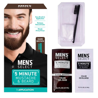 Men's Select 5 Minute Mustache & Beard Dark Brown Brush-In Facial Hair Dye - 2.8 oz
