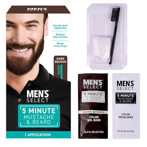 Men's Select 5 Minute Mustache & Beard Dark Brown Brush-In Facial Hair Dye - 2.8 oz - görsel 4