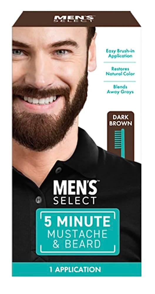 Men's Select 5 Minute Mustache & Beard Dark Brown Brush-In Facial Hair Dye - 2.8 oz - görsel 1