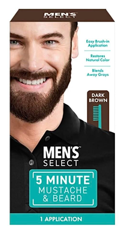 Men's Select 5 Minute Mustache & Beard Dark Brown Brush-In Facial Hair Dye - 2.8 oz