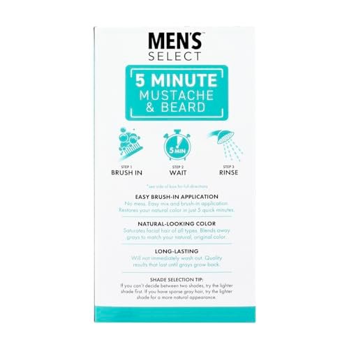Men's Select 5 Minute Mustache & Beard Dark Brown Brush-In Facial Hair Dye - 2.8 oz - görsel 6