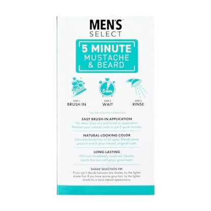 Men's Select 5 Minute Mustache & Beard Dark Brown Brush-In Facial Hair Dye - 2.8 oz