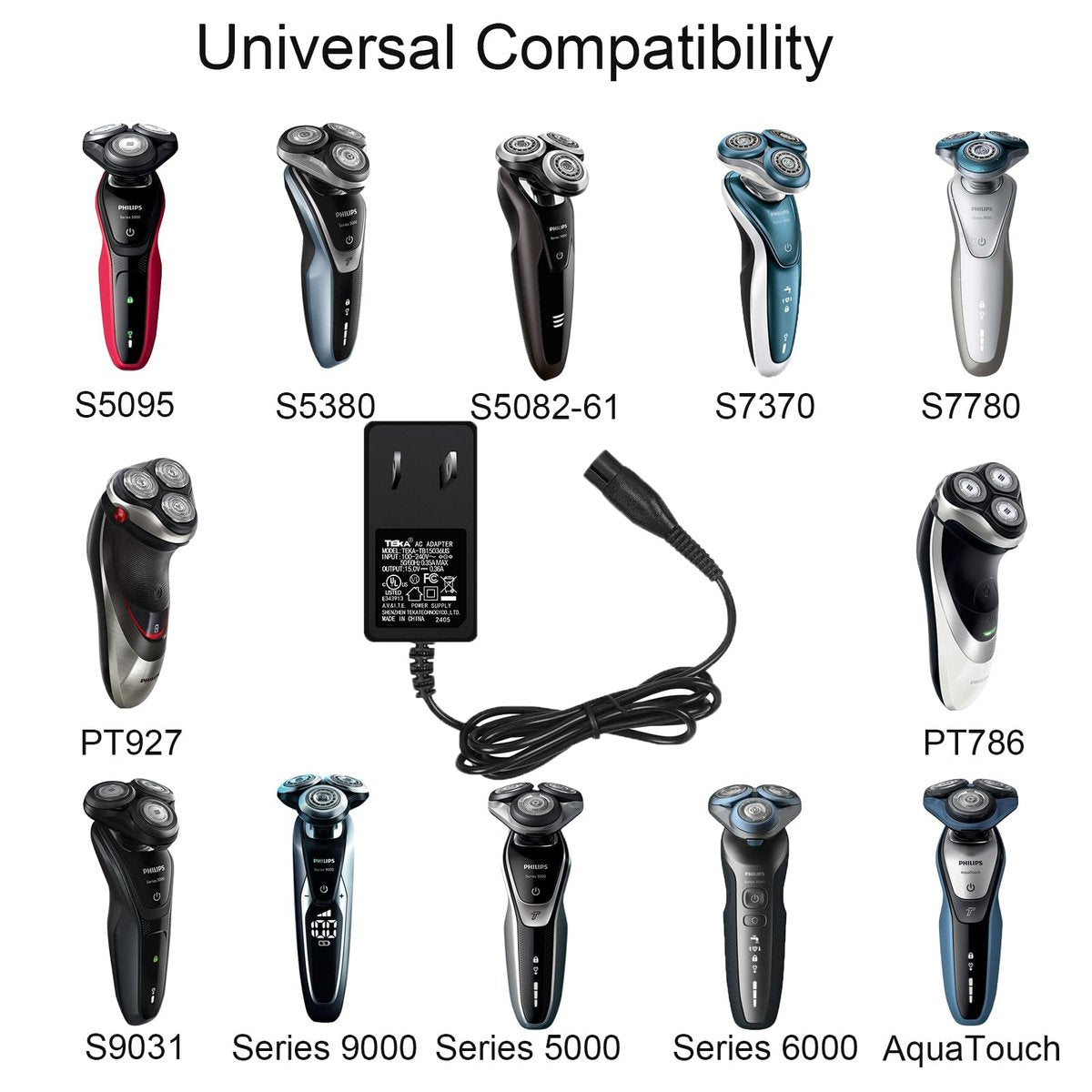 15V AC Adapter Power Supply Cord for Philips Norelco Shavers & Trimmers – Compatible with HQ8505, 7000, 5000, 3000, 9000 Series | Jewaytec - görsel 11