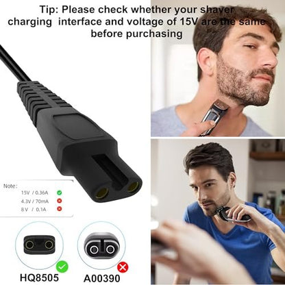 15V AC Adapter Power Supply Cord for Philips Norelco Shavers & Trimmers – Compatible with HQ8505, 7000, 5000, 3000, 9000 Series | Jewaytec