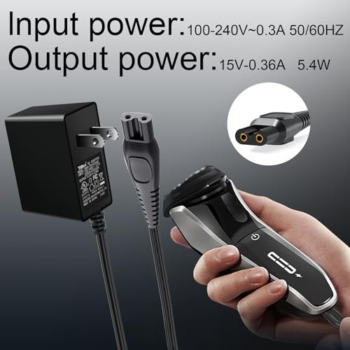 15V AC Adapter Power Supply Cord for Philips Norelco Shavers & Trimmers – Compatible with HQ8505, 7000, 5000, 3000, 9000 Series | Jewaytec - görsel 8