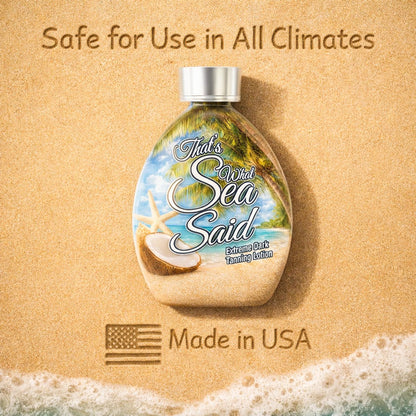 That’s What Sea Said Tanning Bed Lotion Accelerator - Fast Dark Tan Enhancer with Coconut Oil & Aloe, Moisturizing Indoor & Outdoor Tanning Lotion for Face & Body, Tattoo-Safe, No Bronzer (13.5 oz) Avelisse
