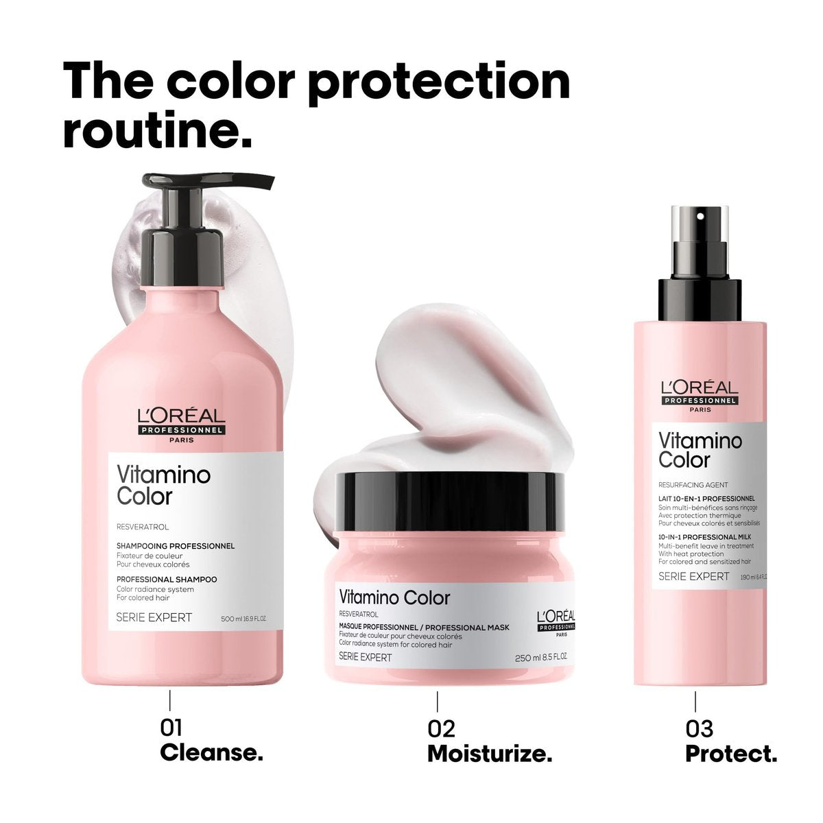 L'Oréal Professionnel Paris Vitamino Color 10-in-1 Multi-Benefit Leave-In Spray – Heat Protectant, Detangler, Frizz Control & Shine for Color-Treated & All Hair Types Avelisse