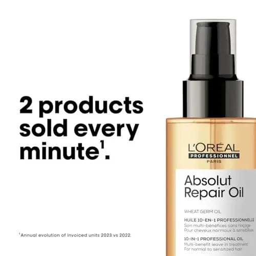 L'Oréal Professionnel Paris Absolut Repair 10-in-1 Oil – Nourishing Multi-Benefit Oil for Dry & Damaged Hair, Repairs and Adds Shine Avelisse