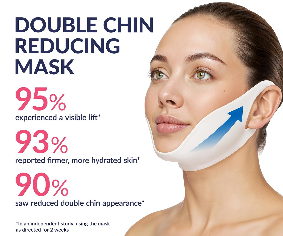Stylia V Line Lifting Collagen Mask - Lift, Firm & Contour Jawline - Tightening Double Chin Strap with Hyaluronic Acid & Aloe - Neck Tightening and Lifting Mask (5 Pack) Avelisse