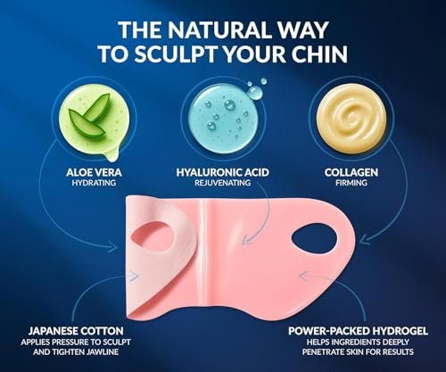 Stylia V Line Lifting Collagen Mask - Lift, Firm & Contour Jawline - Tightening Double Chin Strap with Hyaluronic Acid & Aloe - Neck Tightening and Lifting Mask (5 Pack) Avelisse