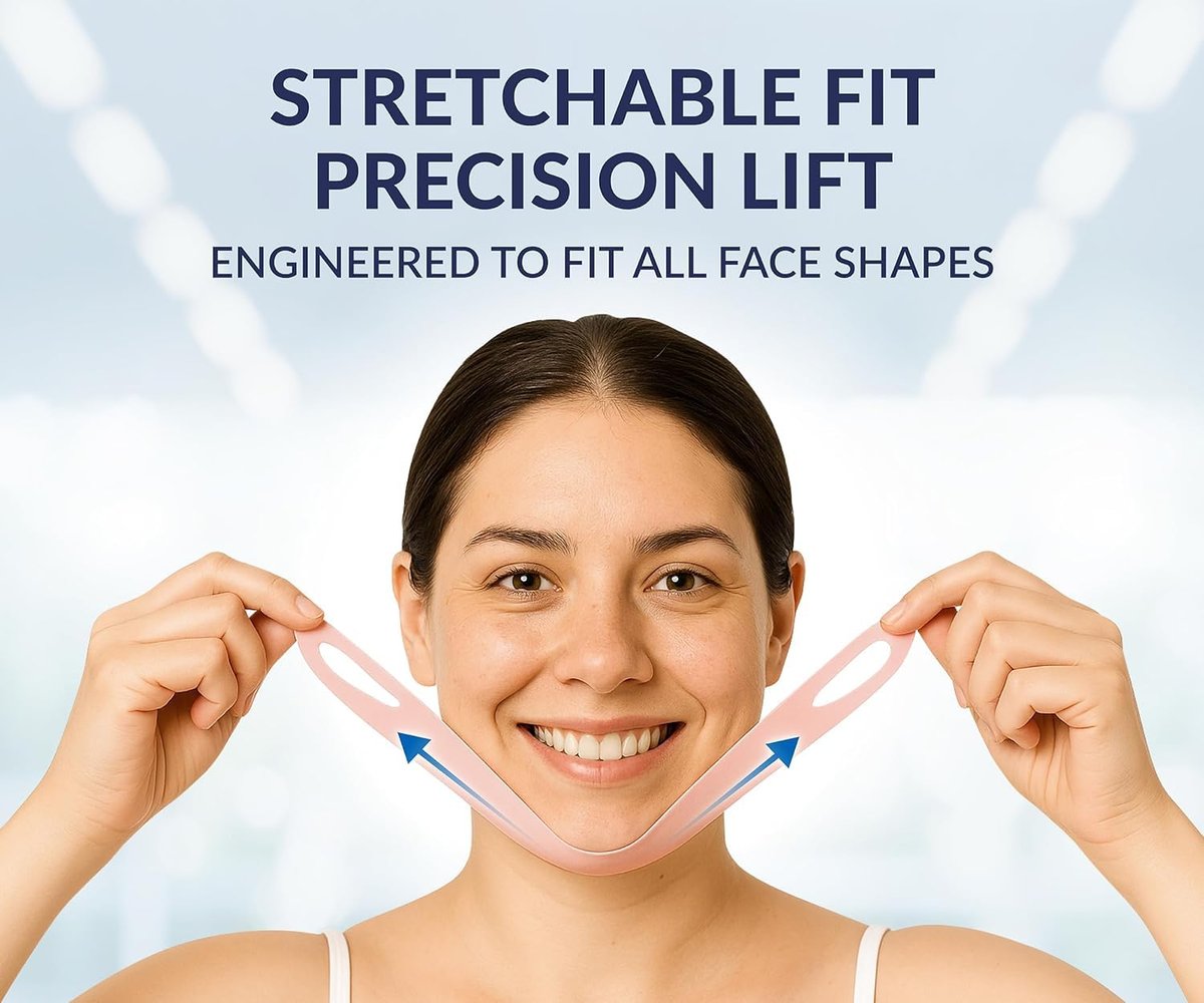 Stylia V Line Lifting Collagen Mask - Lift, Firm & Contour Jawline - Tightening Double Chin Strap with Hyaluronic Acid & Aloe - Neck Tightening and Lifting Mask (5 Pack) Avelisse