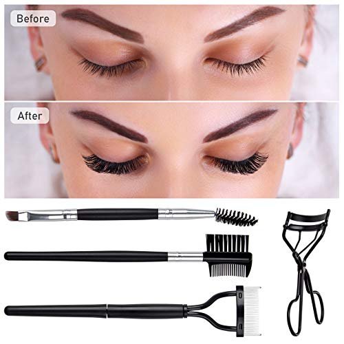 EBANKU 4-Piece Double-Ended Eyelash Comb Brush Set - Professional Eyebrow Spoolie & Lash Separator Tool for Makeup Grooming (Black) - görsel 10
