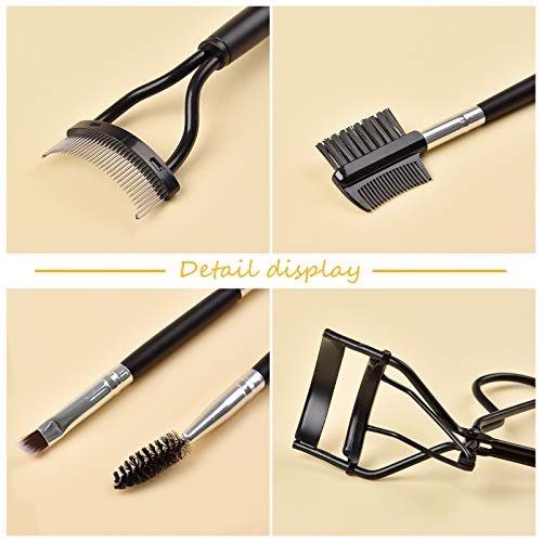 EBANKU 4-Piece Double-Ended Eyelash Comb Brush Set - Professional Eyebrow Spoolie & Lash Separator Tool for Makeup Grooming (Black) - görsel 14