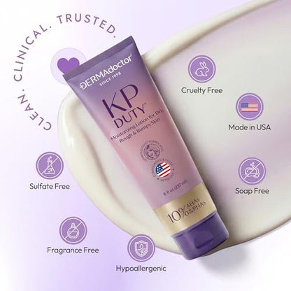 DERMAdoctor KP Bump Eraser Keratosis Pilaris Lotion – Gentle KP Cream for Arms and Full Body | Rough and Bumpy Skin Lotion | Smooths, Hydrates & Softens | 10% AHAs + PHAs, 8 oz Avelisse