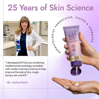 DERMAdoctor KP Bump Eraser Keratosis Pilaris Lotion – Gentle KP Cream for Arms and Full Body | Rough and Bumpy Skin Lotion | Smooths, Hydrates & Softens | 10% AHAs + PHAs, 8 oz Avelisse