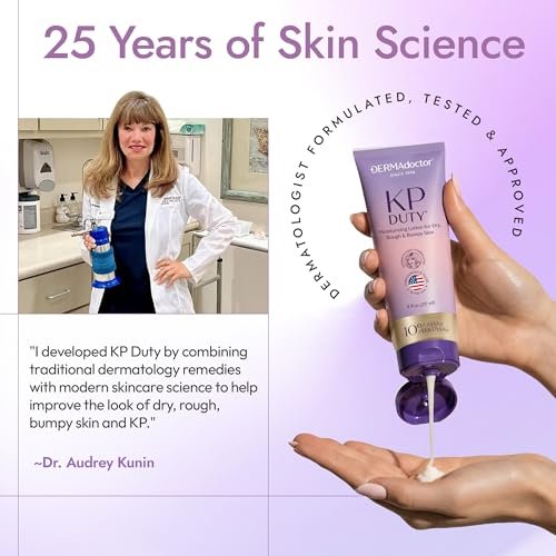 DERMAdoctor KP Bump Eraser Keratosis Pilaris Lotion – Gentle KP Cream for Arms and Full Body | Rough and Bumpy Skin Lotion | Smooths, Hydrates & Softens | 10% AHAs + PHAs, 8 oz Avelisse