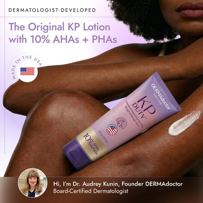 DERMAdoctor KP Bump Eraser Keratosis Pilaris Lotion – Gentle KP Cream for Arms and Full Body | Rough and Bumpy Skin Lotion | Smooths, Hydrates & Softens | 10% AHAs + PHAs, 8 oz Avelisse