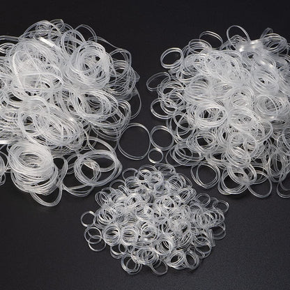 Minihope Mini Rubber Bands - 1000 Clear Elastic Hair Ties for Women & Kids, Pain-Free Fine Hair Elastics