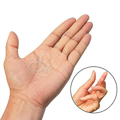 Minihope Mini Rubber Bands - 1000 Clear Elastic Hair Ties for Women & Kids, Pain-Free Fine Hair Elastics