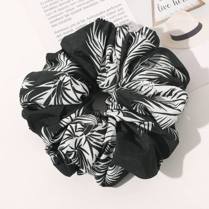 Ivyu Silk Satin Scrunchie Pack of 4 - Extra Large Jumbo Hair Ties for Thick Curly Hair - Gentle Ponytail Holders for Women