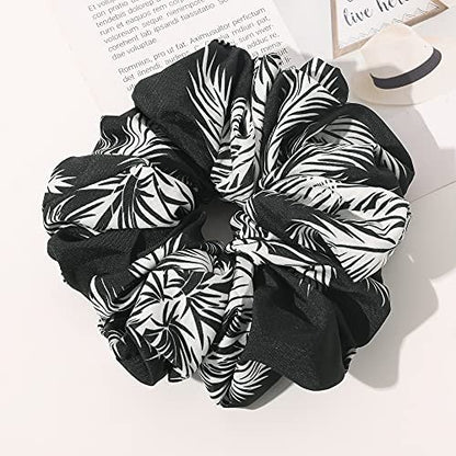 Ivyu Silk Satin Scrunchie Pack of 4 - Extra Large Jumbo Hair Ties for Thick Curly Hair - Gentle Ponytail Holders for Women