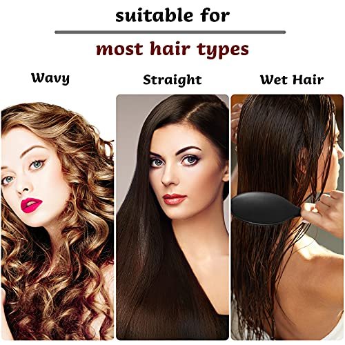 Geiserailie Hair Brushes - 2 Pack Boar Bristle Hair Brush with Nylon Quill for Smooth and Healthy Hair Growth, Natural Bristles for Women, Men and Kids (Black) Avelisse
