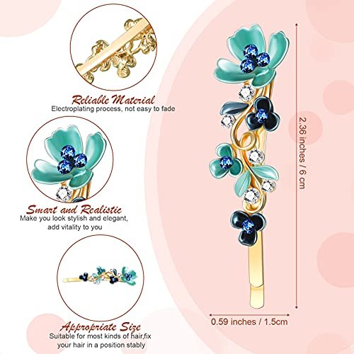 WILLBOND Vintage Flower Hair Pins - 12 Piece Gold Tone Decorative Bobby Pins for Women & Girls Avelisse