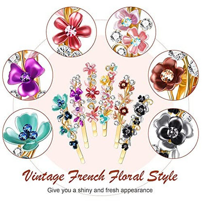 WILLBOND Vintage Flower Hair Pins - 12 Piece Gold Tone Decorative Bobby Pins for Women & Girls Avelisse