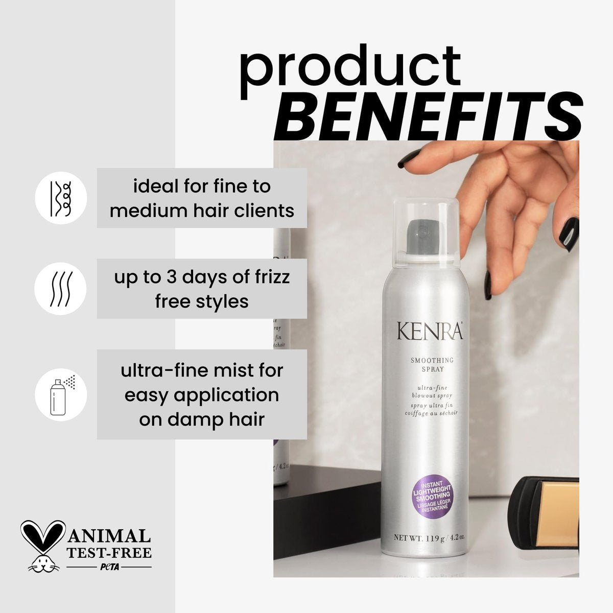 Kenra Professional Smoothing Spray – Ultra-Fine Blowout Spray with Heat Protectant for Fine to Medium Hair, 4.2 oz Avelisse