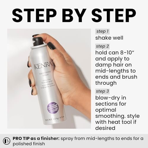 Kenra Professional Smoothing Spray – Ultra-Fine Blowout Spray with Heat Protectant for Fine to Medium Hair, 4.2 oz Avelisse