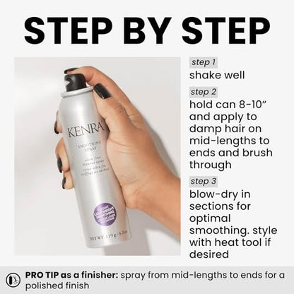 Kenra Professional Smoothing Spray – Ultra-Fine Blowout Spray with Heat Protectant for Fine to Medium Hair, 4.2 oz Avelisse