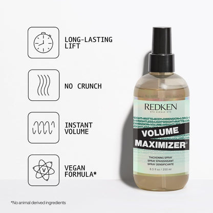 Redken Volume Maximizer Thickening Spray – Weightless Volumizing Spray for All Hair Types, Flexible Volume & Body Avelisse