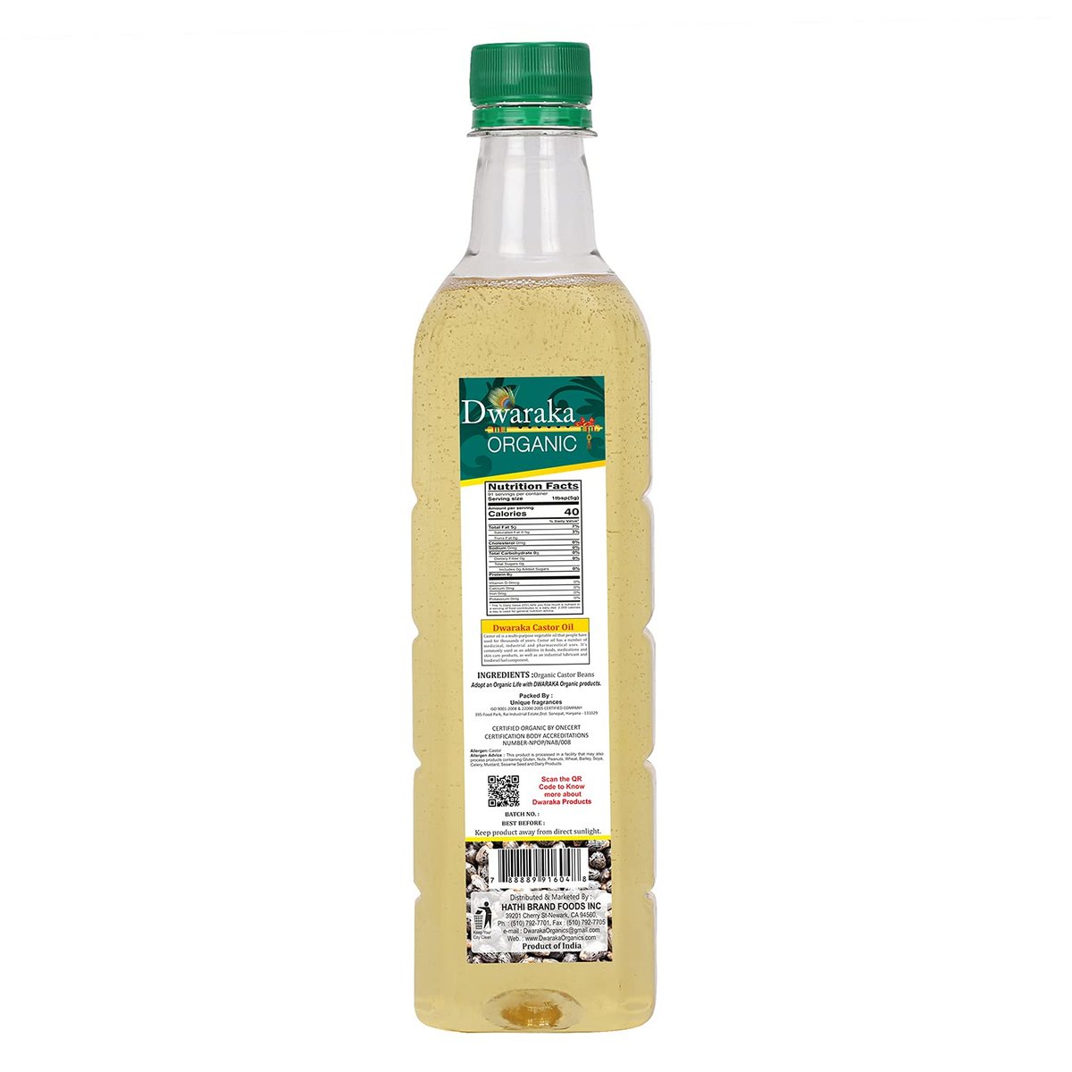 Dwaraka Organic Cold Pressed Castor Oil - USDA Organic, Non-GMO, 16.9 Fl Oz (500 ML) for Hair, Skin, Digestion & Massage - görsel 4