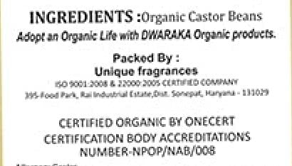 Dwaraka Organic Cold Pressed Castor Oil - USDA Organic, Non-GMO, 16.9 Fl Oz (500 ML) for Hair, Skin, Digestion & Massage