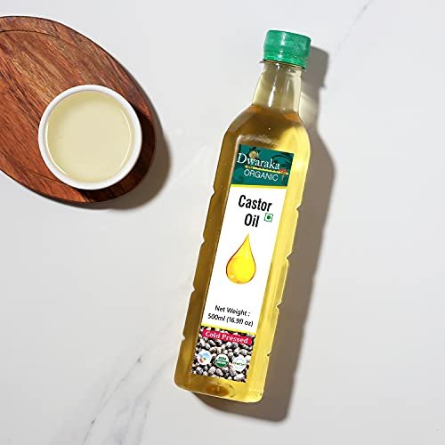 Dwaraka Organic Cold Pressed Castor Oil - USDA Organic, Non-GMO, 16.9 Fl Oz (500 ML) for Hair, Skin, Digestion & Massage - görsel 5