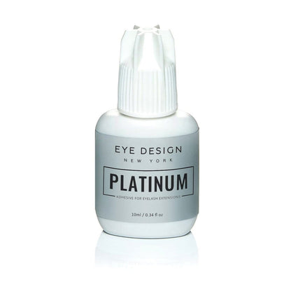 Eye Design Platinum Eye Lash Glue for Eyelash Extensions - Professional Adhesive, Super Strong Bond, 0.5-1 Sec Drying Time, 10 ml