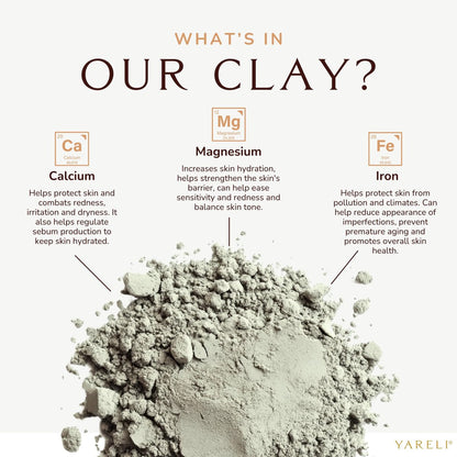 YARELI Pure Bentonite Clay Powder – 2lb (32oz) Natural Indian Healing Clay for Face Mask & Detox Bath