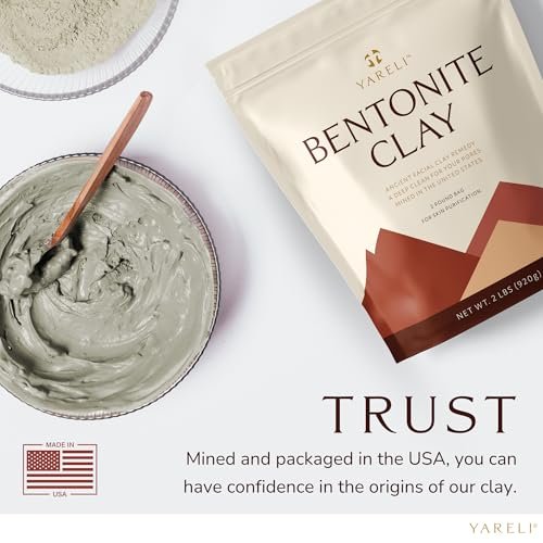 YARELI Pure Bentonite Clay Powder – 2lb (32oz) Natural Indian Healing Clay for Face Mask & Detox Bath - görsel 8