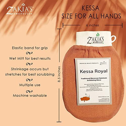Original Kessa Exfoliating Glove - Rough Blue - Microdermabrasion Exfoliating Mitt for Dead Skin, Keratosis Pilaris & Spray Tan Removal