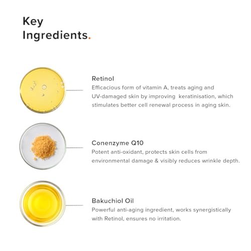 Minimalist 0.3% Retinol Serum with Bakuchiol Oil – Anti-Aging Night Face Serum with Squalane & Coenzyme Q10 for Fine Lines & Wrinkles, 1 Fl Oz Avelisse