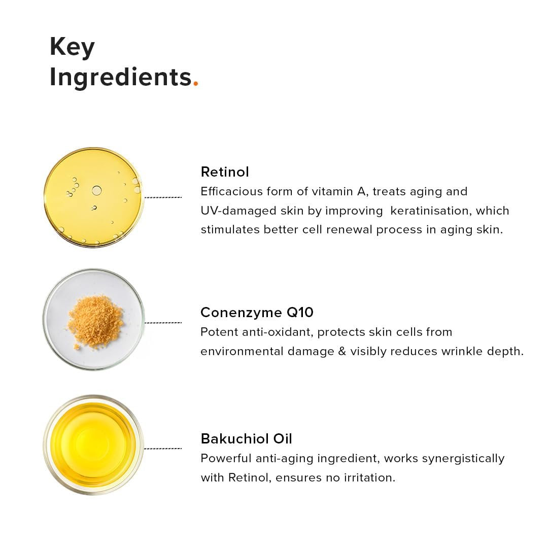 Minimalist 0.3% Retinol Serum with Bakuchiol Oil – Anti-Aging Night Face Serum with Squalane & Coenzyme Q10 for Fine Lines & Wrinkles, 1 Fl Oz Avelisse