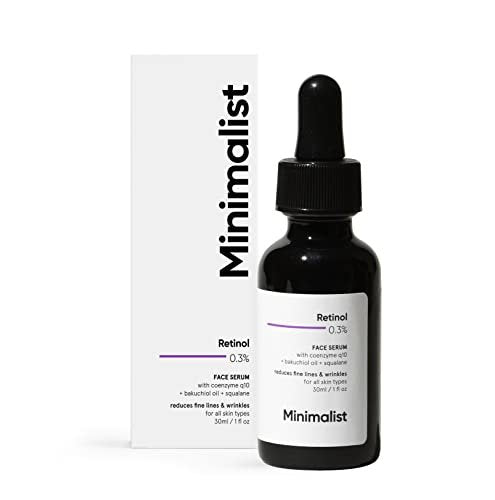 Minimalist 0.3% Retinol Serum with Bakuchiol Oil – Anti-Aging Night Face Serum with Squalane & Coenzyme Q10 for Fine Lines & Wrinkles, 1 Fl Oz Avelisse