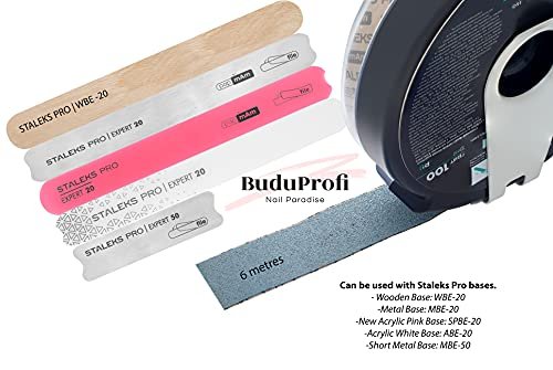 Staleks Pro Exclusive Nail File Refill Roll – 100 Grit, Silicon Carbide & Aluminum Oxide, Blue Plastic Case - görsel 4