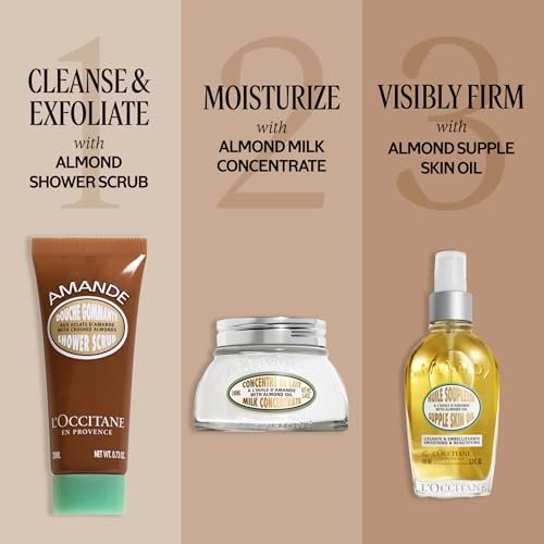 L’Occitane Almond Shower Scrub 2-In-1 Exfoliating Body Wash – Nourishing Oil Cleanser for Smooth, Soft & Radiant Skin Avelisse