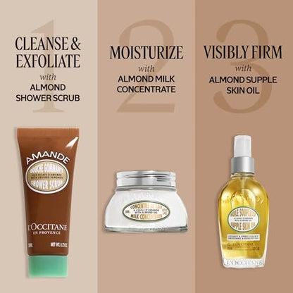 L’Occitane Almond Shower Scrub 2-In-1 Exfoliating Body Wash – Nourishing Oil Cleanser for Smooth, Soft & Radiant Skin Avelisse