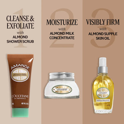 L’Occitane Almond Shower Scrub 2-In-1 Exfoliating Body Wash – Nourishing Oil Cleanser for Smooth, Soft & Radiant Skin Avelisse
