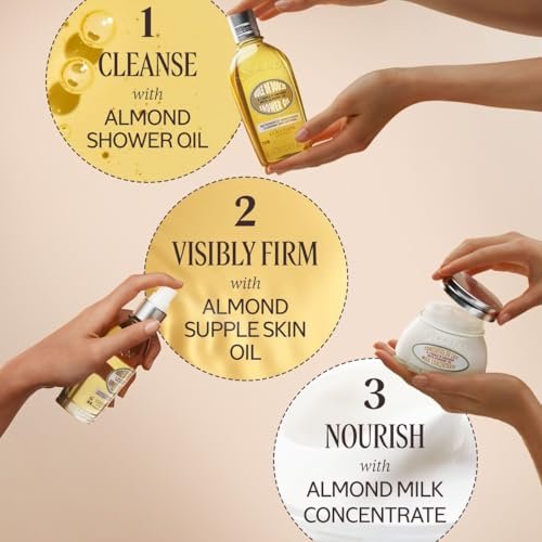 L'OCCITANE Almond Supple Skin Oil - 3.30 fl oz | Moisturizing Body Oil for Silky, Nourished Skin Avelisse